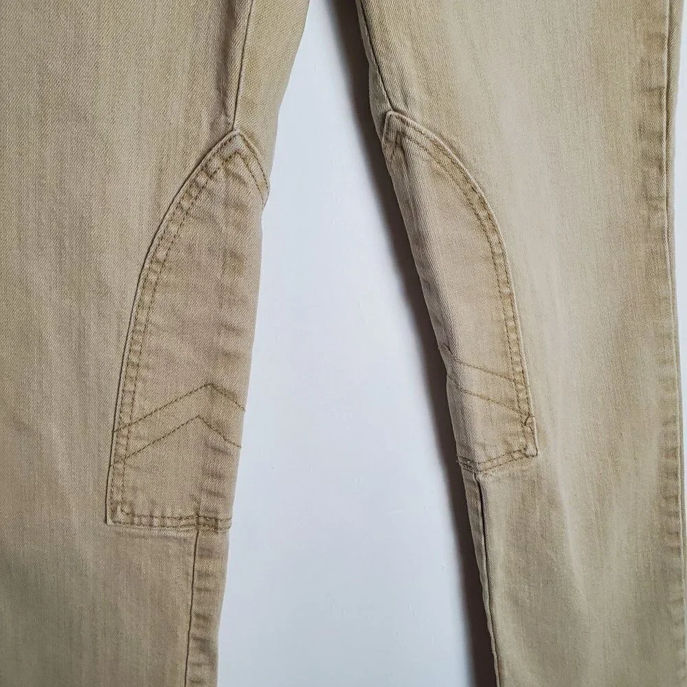 LAUREN Ralph Lauren 4 Tan Denim Riding Jeans Equestrian Cotton blend Knee‎ Patch